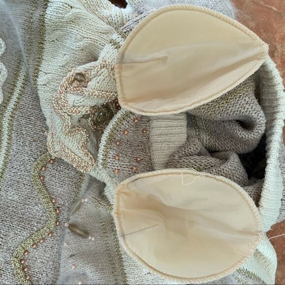 Vintage IB Diffusion Embellished Silk Sweater Women's S - Picture 7 of 8